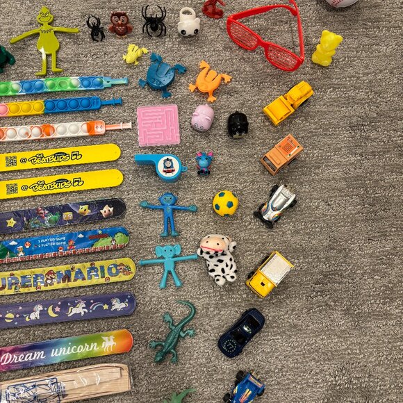 Small Toys Bundle - Balls, Cars, Trucks, Bracelets, Dinosaurs, Chalk Sets, More! - Picture 7 of 11